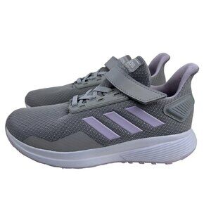 Adidas Cloudfoam Adiwear Sneaker Womens Size 2 Gray Pink White Hook Loop Closure